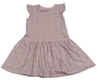 Ružovo-čierne bodkovaná é šaty Primark