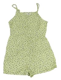 Mintový kvetovaný kraťasový overal H&M
