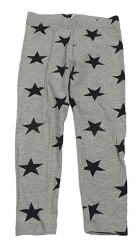 Sivo-čierne legíny s hviezdami H&M