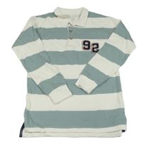 Zeleno-bílé pruhované polo triko s číslem Dunnes Stores