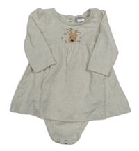 Béžové šaty se sobem a všitým body Topomini