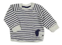 Bielo-tmavomodrý pruhovaný sveter s psíkom Dunnes Stores