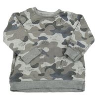 Sivo-béžovo-modrá army mikina s diny George