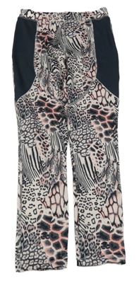 Světlerůžovo-černo-šedé vzorované sportovní legíny Next