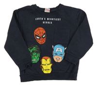 Tmavomodrá mikina so superhrdinami  Marvel