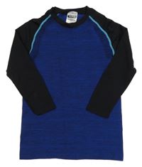 Tmavomodro-čierne funkčné tričko Pocopiano