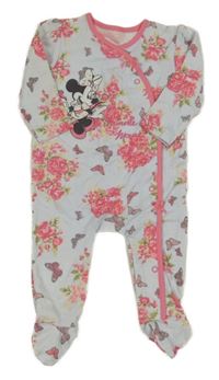 Světlemodro-ružový kvetovaný overal s Minnie George