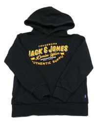 Čierna mikina s nápismi a kapucňou Jack & Jones