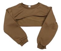 Hnedá crop mikina Shein