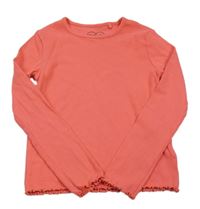 Korálové rebrované tričko Next