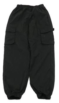 Čierne cargo cuff nohavice Shein