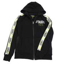 Čierna prepínaci mikina s nápismi a kapucňou Pocopiano