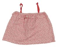 Bielo-červený vzorovaný top s volánikom Okaidi