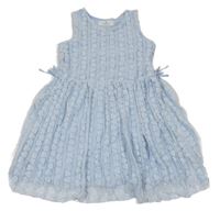 Svetlomodré perforované šaty so srdiečkami H&M