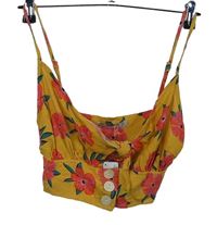 Dámsky oranžový kvetovaný crop top Lefties