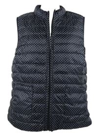 Dámská tmavomodrá puntíkovaná šusťáková péřová lehce zateplená vesta Betty Barclay