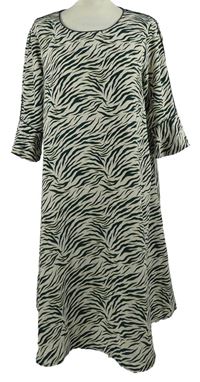 Dámské tmavozeleno-smetanové vzorované midi šaty Castaluna