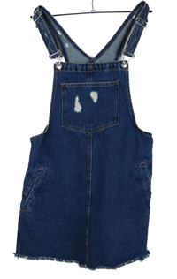 Dámské tmavomodré riflové laclové šaty s prošoupáním Pull&Bear 