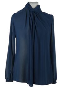 Dámská tmavomodrá šifonová halenka s řasením Esprit 