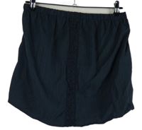 Dámska tmavomodrá rebrovaná sukňa s čipkou Shein