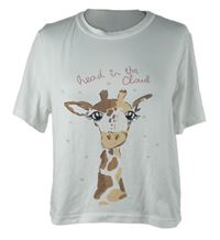 Dámské bílé crop tričko s žirafou 