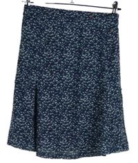 Dámska tmavomodrá kvietkovana tylová sukňa H&M