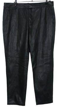 Dámske čierne koženkové nohavice Zara
