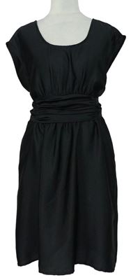 Dámske čierne šaty s nařasením H&M