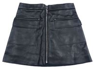 Čierna koženková prepínaci sukňa River Island