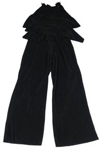 Černý plisovaný kalhotový overal RIVER ISLAND