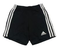 Černé bavlněné kraťasy s logem a proužky Adidas