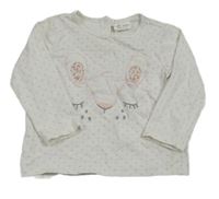 Biele bodkovaná é tričko s čuáčkem zn. Next