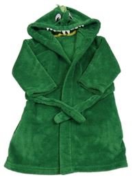 Zelený chlpatý župan s kapucí - dinosaurus zn. M&S