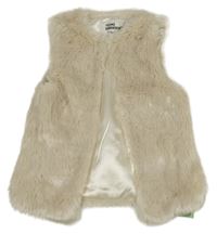 Béžová kožešinová vesta Yd.