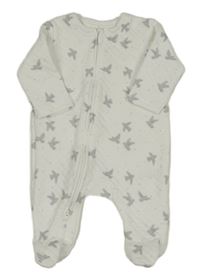 Bílý vzorovaný overal s ptáčky George 