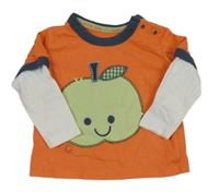 ORanžovo-bílé triko s jablíčkem M&S