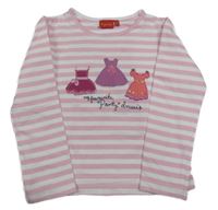 Růžovo-bílé pruhované triko se šaty Tigerlily