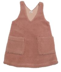 Ružové huňaté podšité šaty s vreckami Next