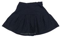 Tmavomodro-biela pruhovaná tepláková sukňa H&M