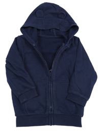 Tmavomodrá prepínaci mikina s kapucňou George