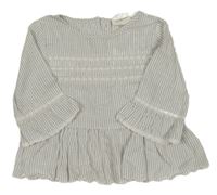 Bílo-šedo-stříbrná halenka Topolino