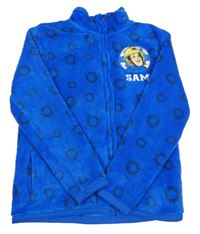 Modrá chlpatá prepínaci mikina