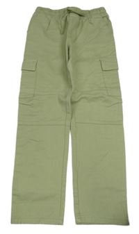 Khaki plátěné kalhoty s kapsami Primark