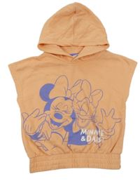 Lososové mikinová vesta s Minnie a kapucňou