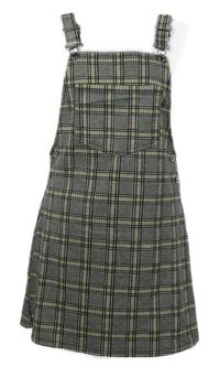 Dámske čierno-bielo-žlté kockované na traké šaty H&M