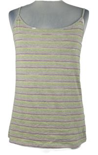 Dámský šedý top s barevnými proužky Primark