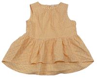 Meruňkovo-biely kockovaný top Primark