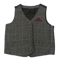 Čierno-sivo-vínová spoločenská vesta Primark