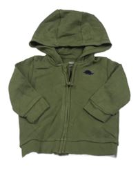 Khaki prepínaci mikina s dinem a kapucňou F&F