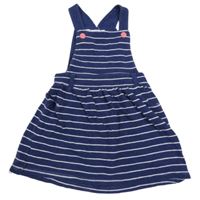 Tmavomodro-bílé pruhované teplákové laclové šaty M&Co.